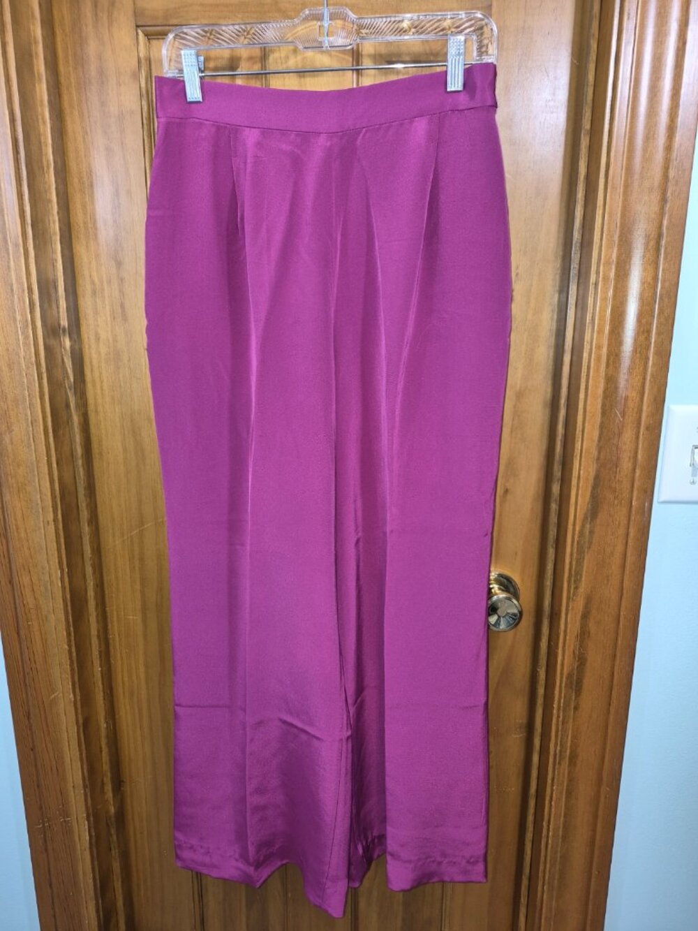 Soft Surroundings Fuchia Sillk Pants Wide Leg Size Medium
